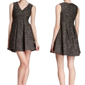McGinn Lisa Metallic Tweed Sleeveless Fit Flare Mini Dress Sz 8